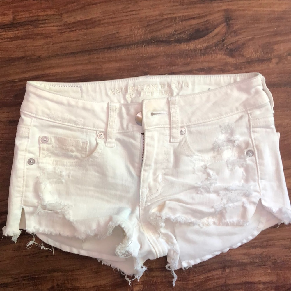 American Eagle white jean shorts